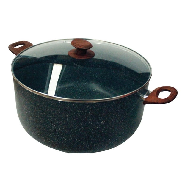 Olla 34 Cm Stone Tapa Vidrio Asas Tipo Madera Lamex 6729-0 LAMEX Olla