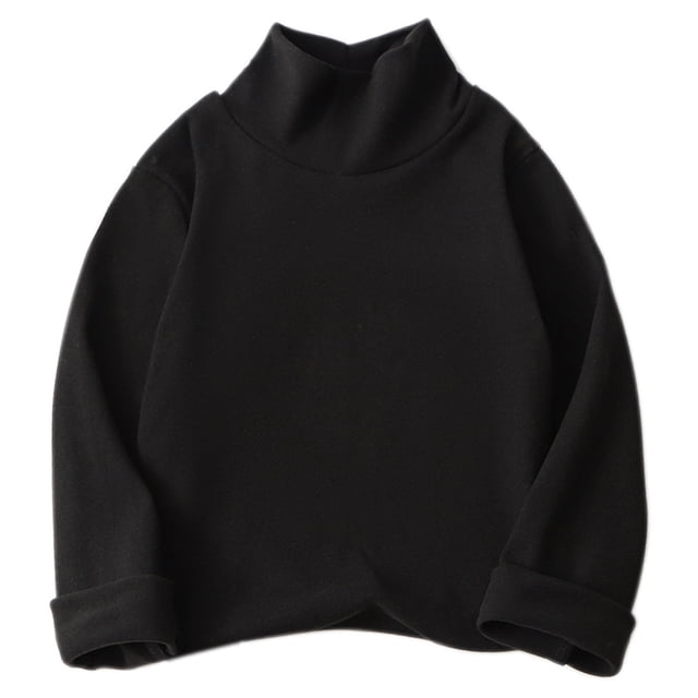 MeetoTime Haut à Demi-Col Roulé en Coton pour Bébé Manches Longues Couleur Unie Automne Hiver pour Garçons Filles