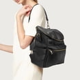 thumbnail image 4 of Minsong Bolsa de pañales Mochila de cuero de moda Mochilas para mamás Bolsas de pañales para bebés de viaje con organizador en bolsa y cambiador (negro), 4 of 5