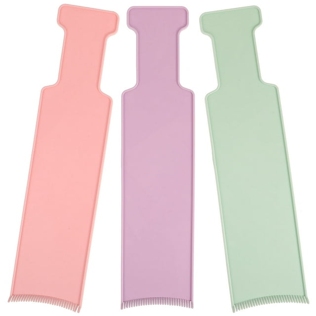 CATIEBYE 3Pcs Highlighting Paddle Board for Hair Dye Assorted Color Curved Comb Hair Coloring Tool