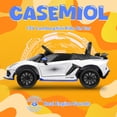 thumbnail image 2 of 12V Lamborghini Kids Ride on Toys Cars with Parental Remote, Toddler Ride on Car with Hydraulic Pressure Door, Kids' Electric Vehicle Car with Slow Start, MP3, LED Lights for Kids Aged 3-8, White, 2 of 10