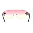 thumbnail image 4 of Oversized Shield Curved Top Thick Temple Mob Fashion Sunglasses Gold Black Pink Yellow, 4 of 4