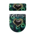 thumbnail image 5 of HELLHERO Heart-Shaped Leopard Print Pattern Elastic Bottom Soft Lid Cover Set for Toilet, Polyester, Dust-Proof Toilet Seat Cover Set, Elastic Edge, Easy to Install, 5 of 8