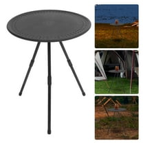 Hemobllo Compact Portable Round Table in Black for Outdoor Cooking and Camping Use