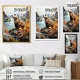 thumbnail image 4 of Designart "Playful River Dweller Brown Otter" Animals Floater Framed Wall Decor, 4 of 7