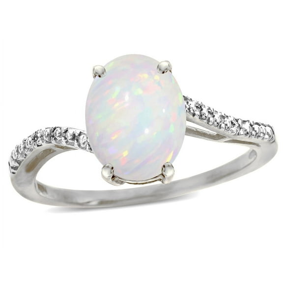Star K� Big Stone Oval 10x8 Genuine Opal Bypass solitaire engagement promise ring