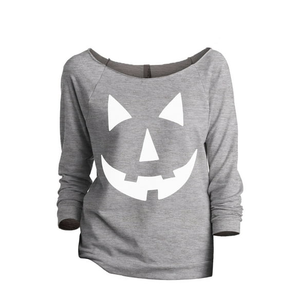 Jack 'O Lantern Women's Fashion Slouchy 3/4 Sleeves Raglan Lightweight Sweatshirt Sport Grey Medium