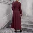 thumbnail image 4 of Zpanxa Maxi Dresses for Women, V Neck High Waist Lantern Sleeve Flowy A Line Winter Style, 4 of 6