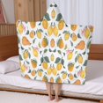 thumbnail image 5 of Mixed Fruits Leaves White Pattern Hooded Bath Towel，50"x30" for Ages 3 To 12 Kids, Quick Dry Lightweight Soft Microfiber Hood Beach Towel Cover Up for Kids, 5 of 7