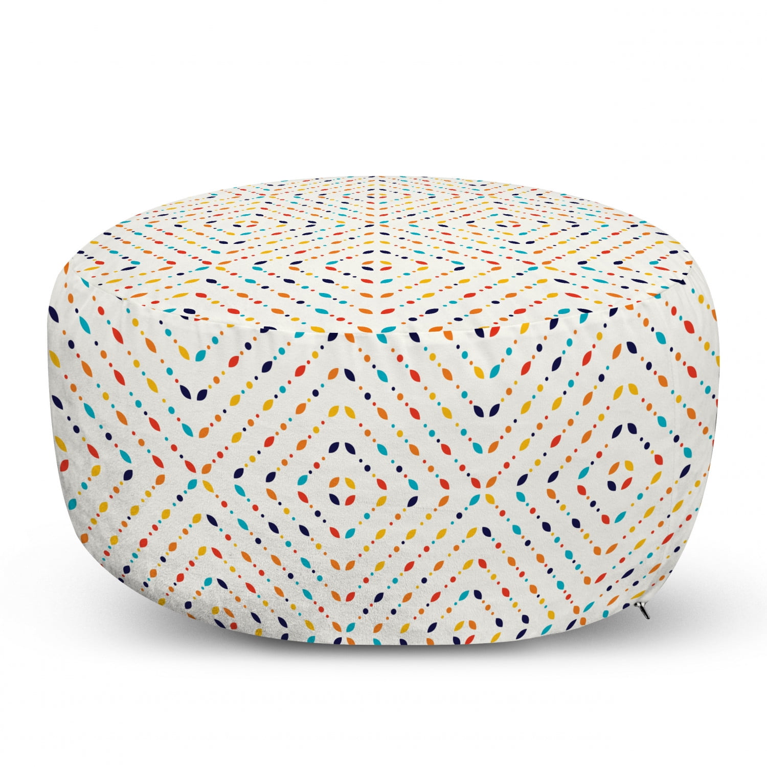 Abstract Ottoman Pouf, Continuing Illustration of Colorful Small Spots