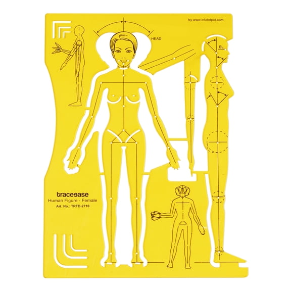 Traceease Female Human Figure Template Stencils Fashion Designers Drafting Tools, Female Human Figure Template
