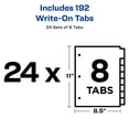 thumbnail image 4 of Avery Plain Tab Write & Erase Dividers, 8-Tab, White, 24 Sets (11507), 4 of 6