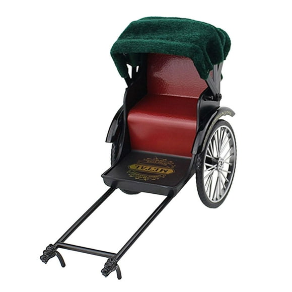 Rickshaw 1:12 Souvenir Coleccionable Artesanía Decoración Clásico Exhibición Dos Ruedas 20cmx14cmx8cm