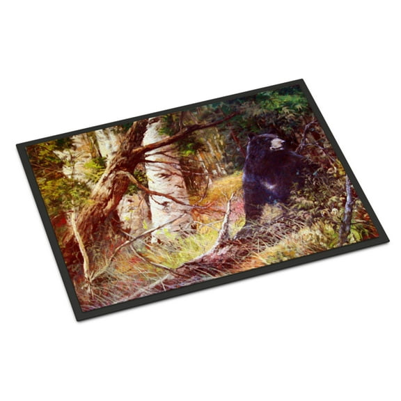 Carolines Treasures PJC1074MAT Are you there Mr. Black Bear Door Mat Indoor Rug or Outdoor Welcome Mat 18x27 Doormat