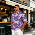 thumbnail image 6 of UDAUDU Camo Shitr for Men with Hood Lightweight Breathable Short Sleeve Hoodies Athletic Fall Trendy Tops Purple 2XL, 6 of 9