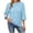 Light Blue, variant on Womens Round Neck Oversized 3/4 Sleeve Tee Drop Shoulder Loose Fit Soft Stretch Lightweight Breathable Solid Black Casual Everyday Top
