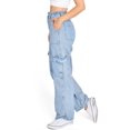 thumbnail image 2 of Wax Jean Womens High Waist Skater Denim Straight Leg Jeans (S, Light), 2 of 3