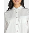 thumbnail image 3 of Time and Tru Women's Embellished Shirt with Long Sleeves, S-XXXL, 3 of 4