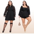 thumbnail image 4 of 20Pairs Plus Size Knee High Stockings for Women 15D Sheer Nylons Socks with Wide Calf, 4 of 6