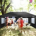 thumbnail image 3 of SANOPY 10'x 20' Outdoor Canopy Tent EZ Pop Up Backyard Canopy Portable Party Commercial Instant Canopy Shelter Tent with 7 Removable Sidewalls & Carrying Bag for Wedding Picnics Camping, Black, 3 of 12