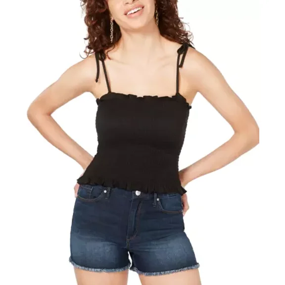 Polly and Esther juniors smocked tank top black Size Large