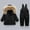 01 Black, variant on Snow Suit for Kids Thicken Winter Warm Toddler Snowsuit Fashion Solid Color Windproof Bib Ski Snow Pant Coat