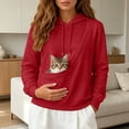 thumbnail image 5 of CAIVO Unisex Sweatshirt Kitten Pouch Hoodie, Winter Hooded Topst With Pocket And Pets Pouch For Cat Mom, Comfort Cat Dog Carrier Tops For Adults, 5 of 6
