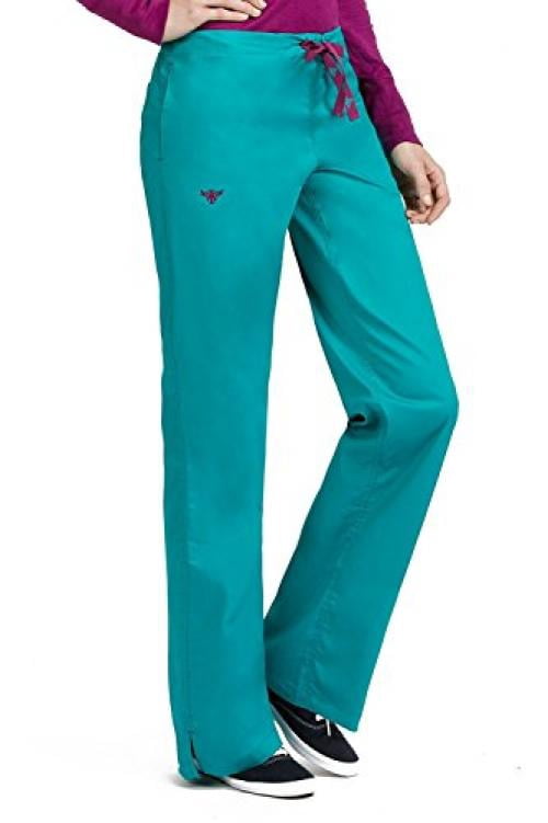 med couture signature drawstring scrub pants for women, real teal