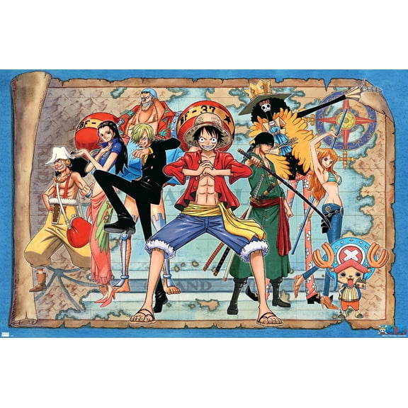 One Piece - Group Map Wall Poster, 22.375" x 34"