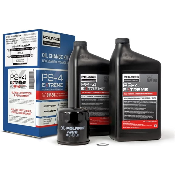 Polaris OEM Full Synthetic Oil Change Kit PS-4 Extreme 0W-50, 2890055