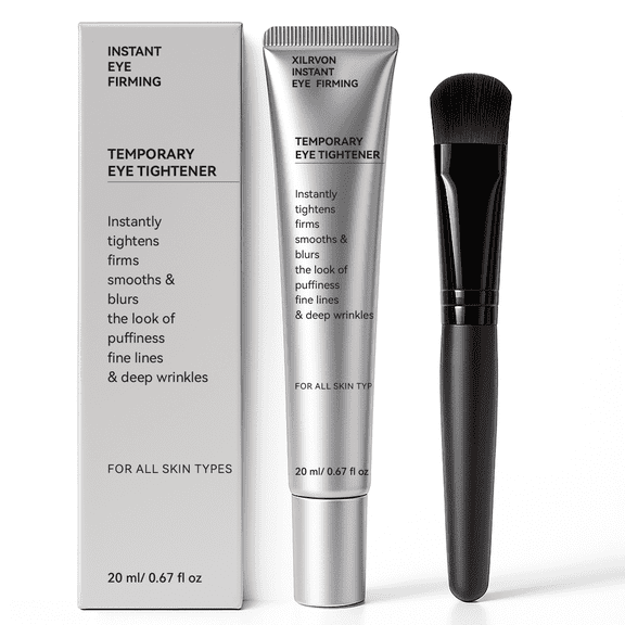 Instant Eye Tightener with Brush, Perfection Instant Firming Temporary Eye Tightener Cream for the Look of Fine Lines, Wrinkles & Puffiness