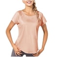 thumbnail image 2 of Women's Short Sleeve T-Shirt, Comfortable Loose Fit Casual Blouse, Round Neck Breathable Summer Top, 2 of 4