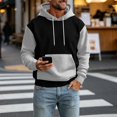 thumbnail image 4 of IAJDKMEK Men's Hoodie Sweatshirt Long Sleeve - Color Block with Pockets Casual Sports Pullover, Comfortable Hooded Top for Men,Gray L, 4 of 5
