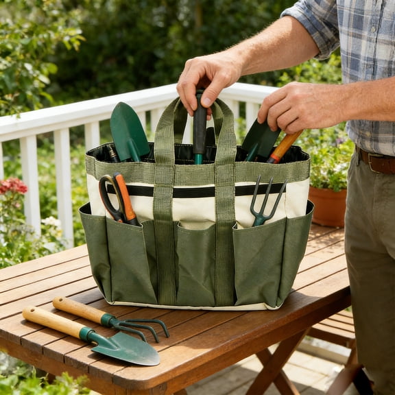 Gardening Tool Organizer Garden Tools Storage Bag with Pockets,Garden Tool Organizer Bag Garden Bags,Canvas Garden Tote Gardening Organizing Garden Tool Bags for Women