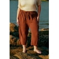thumbnail image 5 of CASSIE LIZ Womens Plus Size Pants 2X Brown Summer Wide Leg Knit Palazzo Pants Lounge Ladies Casual Drawstring Harem Fall Pants with Pocket 2XL 18W 20W, 5 of 8
