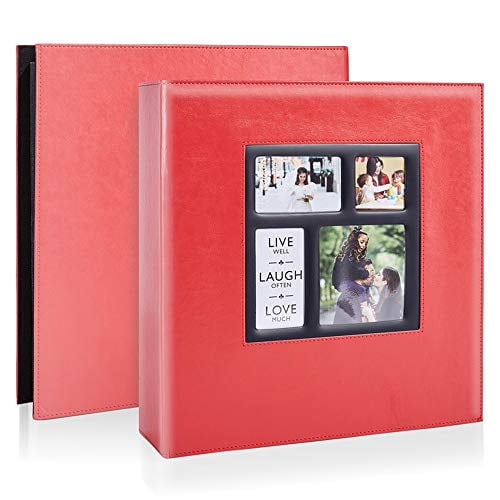 Artmag Photo Album 4x6 600 Photos Large Capacity Wedding Family Leather Cover Picture Albums Holds 600 Horizontal And Vertical 4x6 Photos With Black Pages Red Walmart Com Walmart Com