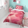 thumbnail image 4 of Red Pink Modern Art Geometric Duvet Cover and Pillowcase Set for Single Bedding, Bedroom Accessories for Kids Teens, 4 of 5