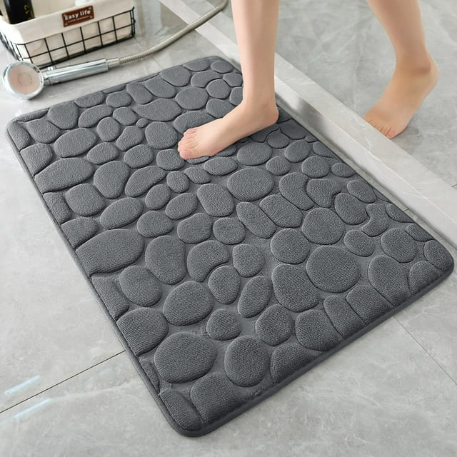 Alfombrilla de baño de espuma viscoelástica YIHOUSE Cobblestone, superabsorbente