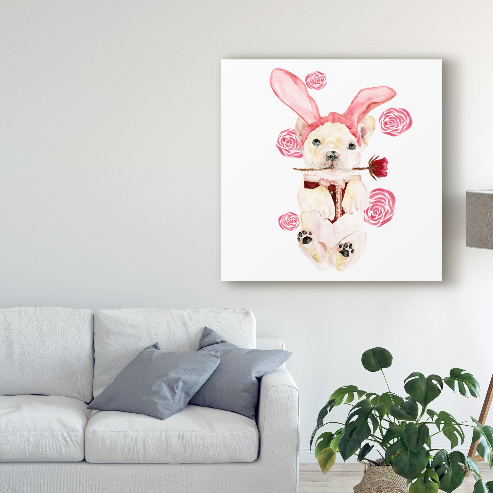 Trademark Fine Art 'Valentine Puppy I' Canvas Art by Melissa Wang