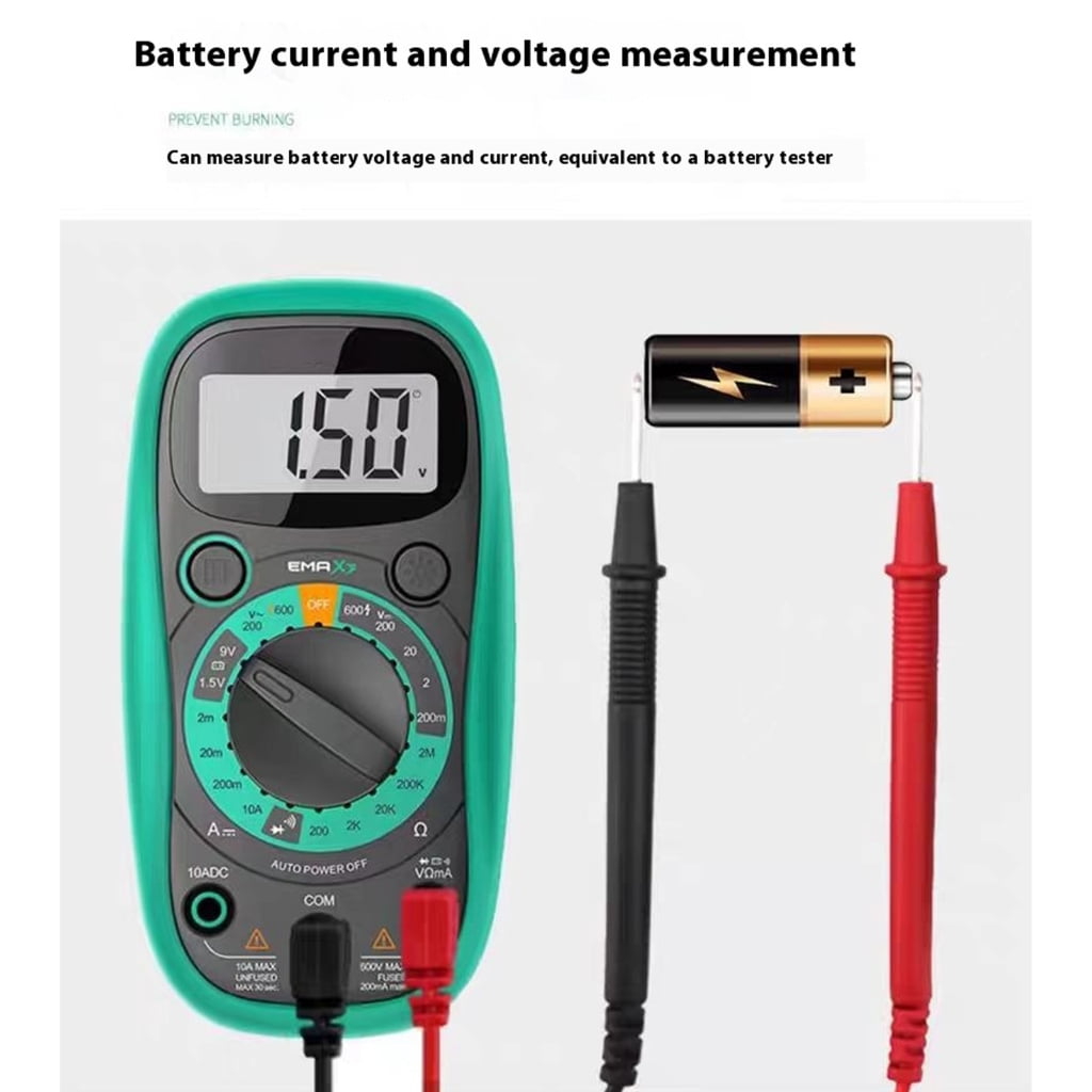 Ammeter Voltemter LCD Digital Multimeter 1999 Count Multi Tester with Backlit Buzzer Auto Off Portable Tester