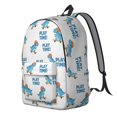 thumbnail image 2 of Dinosaur and Skateboard White Pattern Backpack for School, Cute School Bag with Adjustable Shoulder Straps and Padded Back, 15.7"x11.8"x5.5", 2 of 3