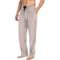 thumbnail image 4 of Men's Pajama Pants with Pockets Sleepwear Lounge Pants Stretch Casual Rose Gold and Golden Stripes, 4 of 6