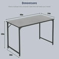 thumbnail image 4 of Computer Desk 48'' Simple Desk with Adjustable Feet, Large Office Desk with Metal Legs, Modern Steel Frame Wood Study Desk for Home Office, Black, 4 of 7