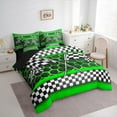 thumbnail image 3 of Castle Fairy Racing Car 7 Pieces Bedding Comforter Set for Teens,Geometric Plaid Full Bedding Set Lightweight,Abstract Honeycomb Fitted Sheet Flat Sheet,Ultra Soft Home Decor, 3 of 8