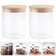 thumbnail image 3 of AMERTEER 2pcs Glass Storage Jars Kitchen Sealed Containers with Bamboo Lid (250ML), 3 of 6