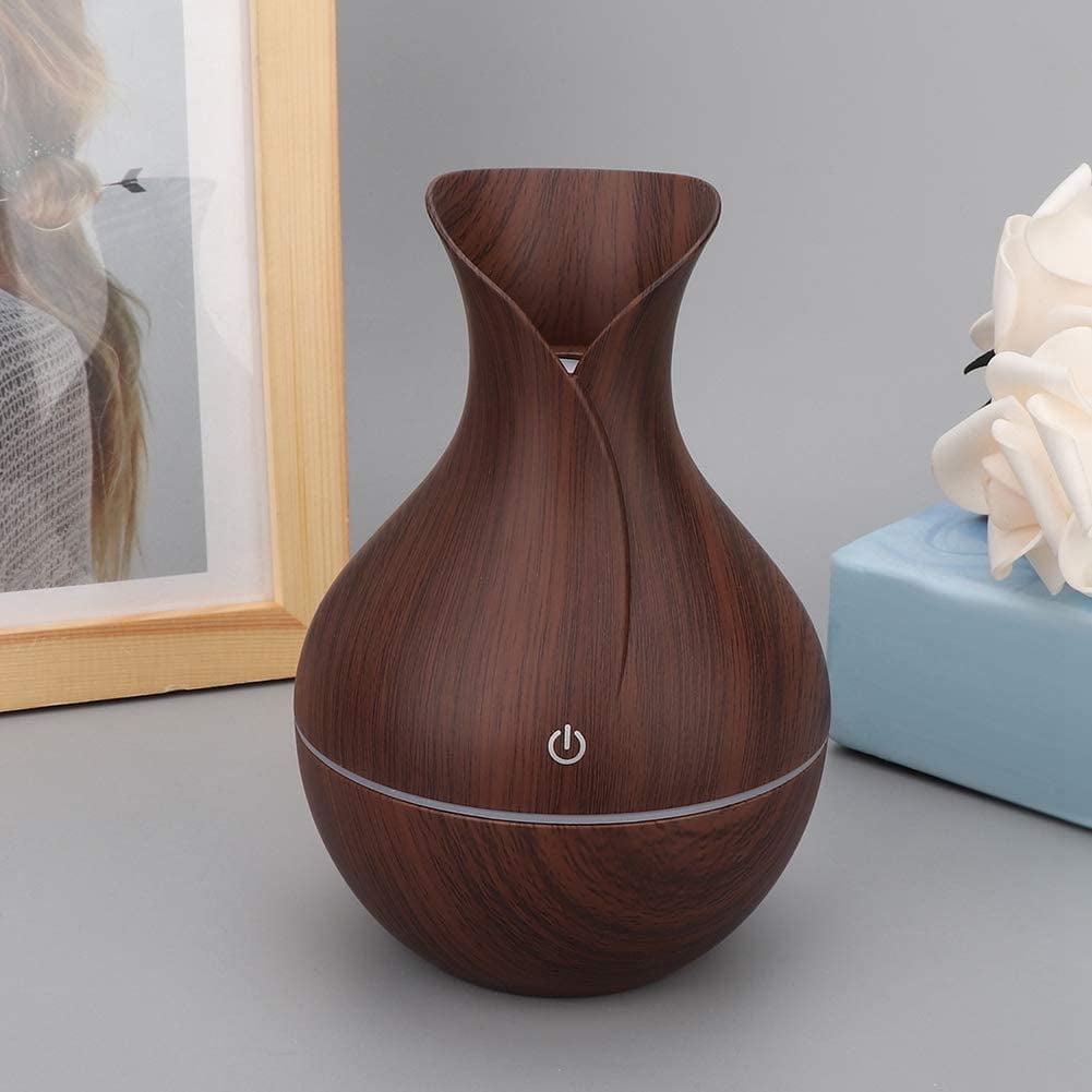 Essential Oil Diffuser Cool Mist Humidifier for Home Beauty Salon Spa Office Bedroom Brown Wooden Grain Aroma Diffuser,Aromatherapy Diffuser with 7 Colors Light Relieve Dryness Calm Relax