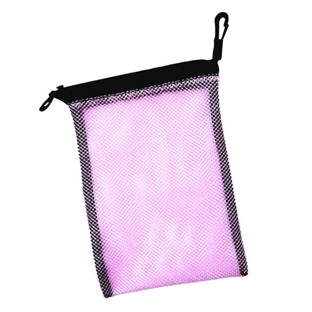 Bolsa de equipo de malla Zulema 9x6.5'' con cordón para natación de buceo Rosado
