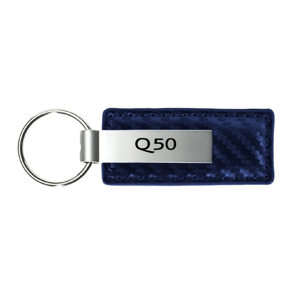 Infiniti Q50 Carbon Fiber Leather Key Chain (Navy)