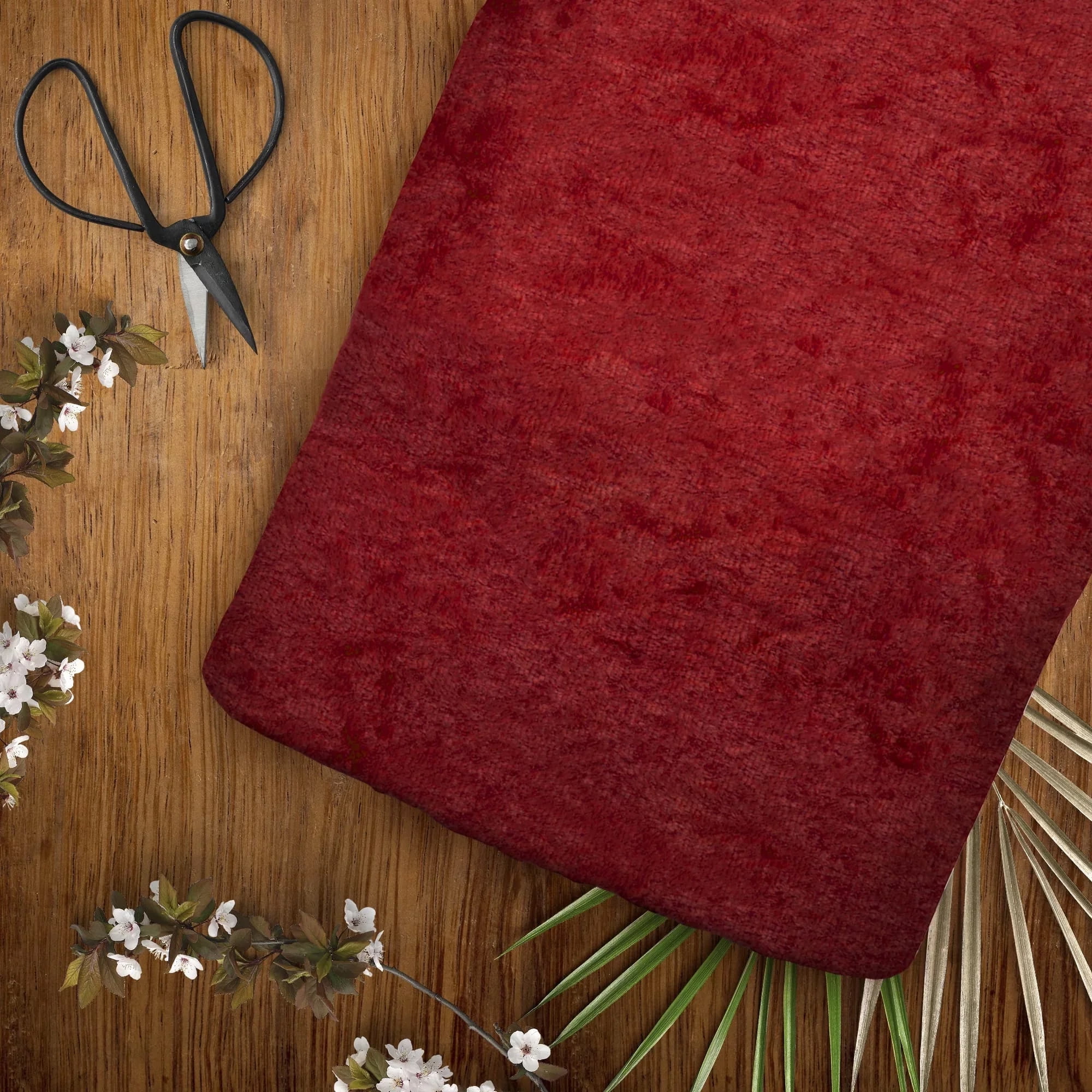 Hello Hobby 2 Yards 100% Polyester Crushed Panne, Red, 58" Wide for Sewing
