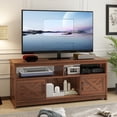 thumbnail image 3 of Dextrus Farmhouse PB Middle Shelf T.V Stand Living Room Set, Walnut, 3 of 8